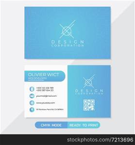 Business card technology modern design color blue clean style. vector illustration
