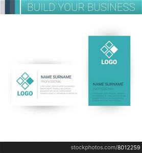 Business card template design in green theme