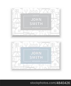 Business card template. For real estate agencies, construction companies and businesses, tourist and urban companies