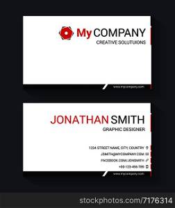 Business card template, modern minimal design, vector eps10 illustration. Business Card Template