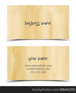 Business Card Template. Set of vector business card watercolor design, hand drawn illustration