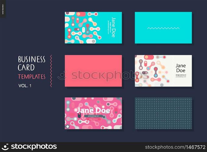 Business card template volume 1 - design template with rounded abstract shapes for designers. business card template volume 1
