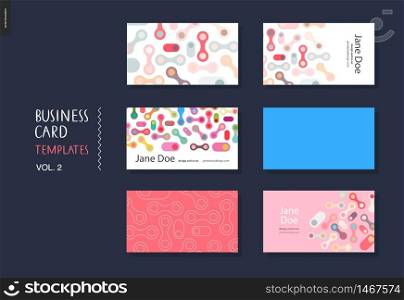 Business card template volume 2 - design template with rounded abstract shapes for designers. business card template volume 2