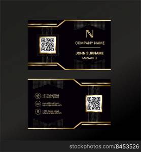 Business card template with Black Deluxe background lines and dots. Business card template with Black Deluxe background