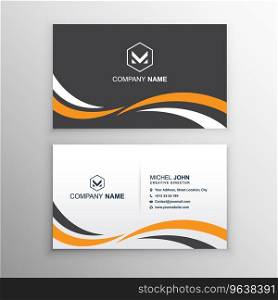 Business card template with wave shapes Royalty Free Vector