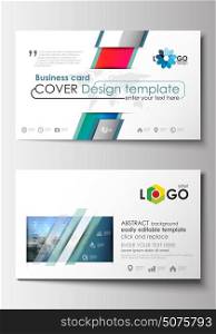 Business card templates. Cover design template, easy editable blank, flat layout. Abstract triangles, blue triangular background, modern colorful polygonal vector.. Business card templates. Cover design template, easy editable blank, abstract flat layout. Abstract triangles, blue triangular background, modern colorful polygonal vector.