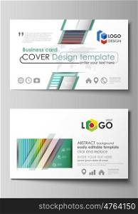 Business card templates. Easy editable layout, abstract flat design template, vector illustration. Bright color rectangles, colorful design, overlapping geometric rectangular shapes forming abstract beautiful background