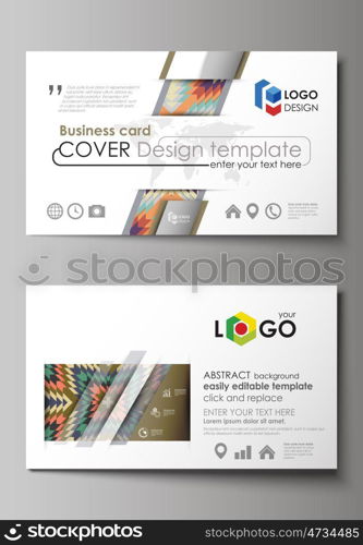 Business card templates. Easy editable layout, abstract vector design template. Tribal pattern, geometrical ornament in ethno syle, ethnic hipster backdrop, vintage fashion background.. Business card templates. Easy editable layout, abstract vector design template. Tribal pattern, geometrical ornament in ethno syle, ethnic hipster backdrop, vintage fashion background