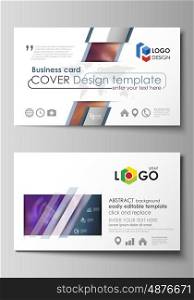 Business card templates. Easy editable layout, abstract vector design template. Bright color colorful design, beautiful futuristic background.