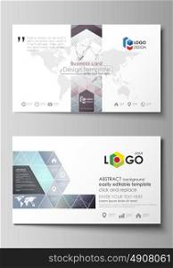 Business card templates. Easy editable layout, abstract vector design template. Compounds lines and dots. Big data visualization in minimal style. Graphic communication background.. Business card templates. Easy editable layout, abstract vector design template. Compounds lines and dots. Big data visualization in minimal style. Graphic communication background