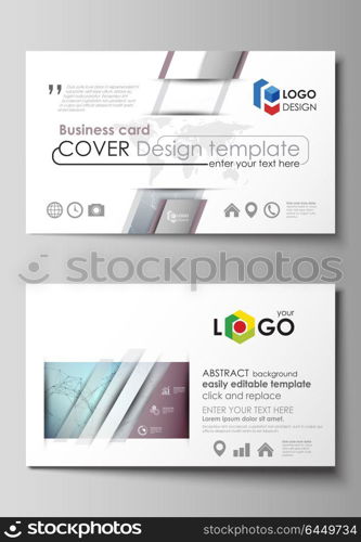 Business card templates. Easy editable layout, abstract vector design template. Compounds lines and dots. Big data visualization in minimal style. Graphic communication background.. Business card templates. Easy editable layout, abstract vector design template. Compounds lines and dots. Big data visualization in minimal style. Graphic communication background