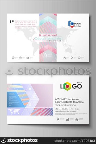 Business card templates. Easy editable layout, abstract vector template. Sweet pink and blue decoration, pretty romantic design, cute candy background.. Business card templates. Easy editable layout, abstract vector design template. Sweet pink and blue decoration, pretty romantic design, cute candy background.