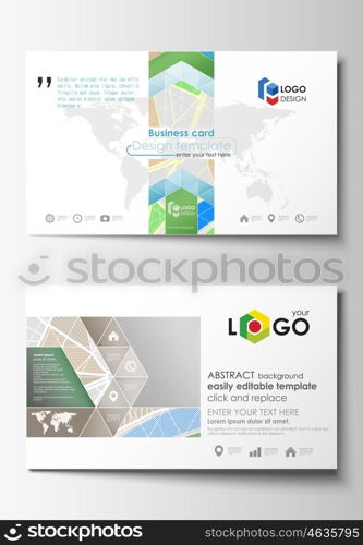 Business card templates. Easy editable layout. City map with streets. Flat design cover template for tourism businesses, abstract vector illustration