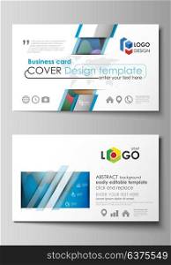 Business card templates. Easy editable layout, flat style template, vector illustration. Bright color pattern, colorful design with overlapping shapes forming abstract beautiful background.. Business card templates. Easy editable layout, abstract flat design template, vector illustration. Bright color pattern, colorful design with overlapping shapes forming abstract beautiful background.