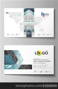 Business card templates. Easy editable layout, vector design template. Abstract infinity background, 3d structure with rectangles forming illusion of depth and perspective.. Business card templates. Easy editable layout, abstract vector design template. Abstract infinity background, 3d structure with rectangles forming illusion of depth and perspective.