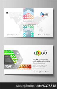 Business card templates. Easy editable layout, vector design template. Colorful rectangles, moving dynamic shapes forming abstract polygonal style background.. Business card templates. Easy editable layout, abstract vector design template. Colorful rectangles, moving dynamic shapes forming abstract polygonal style background.