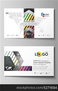 Business card templates. Easy editable layout, vector template. Bright color rectangles, colorful design, geometric rectangular shapes forming abstract beautiful background. Business card templates. Easy editable layout, vector template. Bright color rectangles, colorful design, geometric rectangular shapes forming abstract beautiful background.