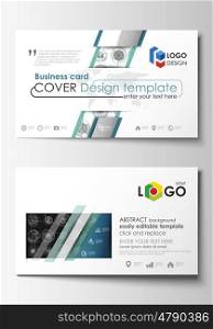 Business card templates. Easy editable layouts, flat style template, vector illustration. High tech design, connecting system. Science and technology concept. Futuristic abstract background