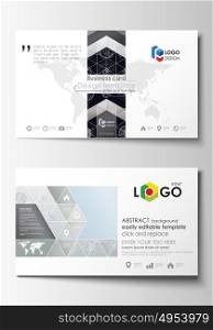 Business card templates. Easy editable layouts, flat style template, vector illustration. High tech design, connecting system. Science and technology concept. Futuristic abstract background.. Business card templates. Easy editable layouts, flat style template, vector illustration. High tech design, connecting system. Science and technology concept. Futuristic abstract background