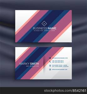 business card vector design with diagonal stripes