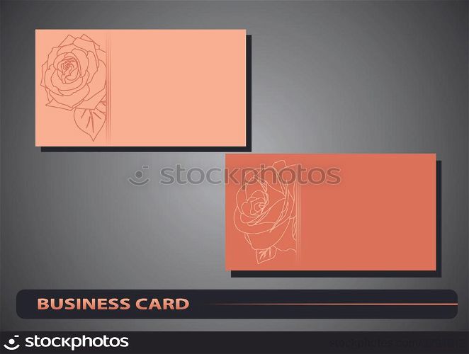business card with a silhouette of Rose