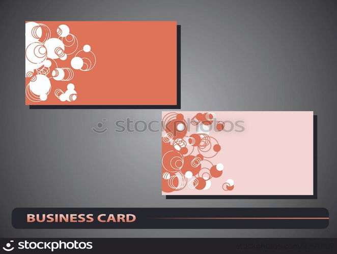 business card with circles on a colored background