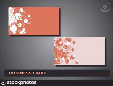 business card with circles on a colored background