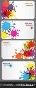 business card with Colored blots vector illustration