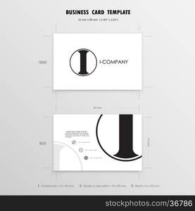 Business Cards Design Template. Name Cards Symbol. Size 55 mm x 90 mm (2.165 in x 3.54 in).Vector illustration