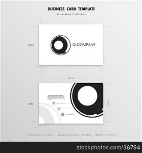 Business Cards Design Template. Name Cards Symbol. Size 55 mm x 90 mm (2.165 in x 3.54 in).Vector illustration