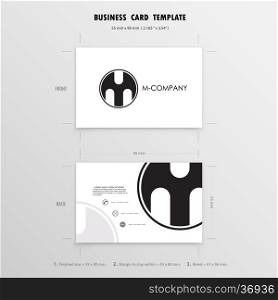 Business Cards Design Template. Name Cards Symbol. Size 55 mm x 90 mm (2.165 in x 3.54 in).Vector illustration