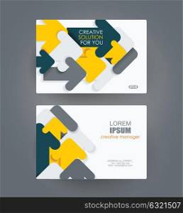 Business cards Design with abstract arrows composition. Vector Template layout.