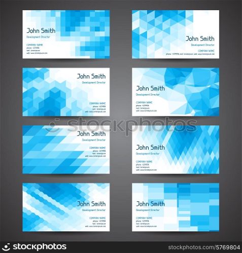 Business cards set with abstract geometric background.