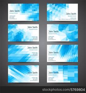 Business cards set with abstract geometric background.