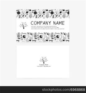 Business cards with hand drawn doodle business icons for your company.	