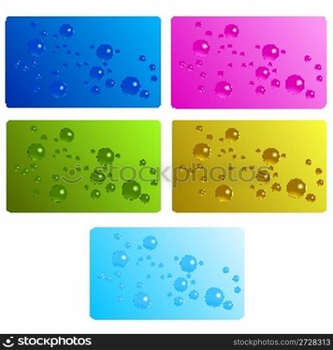 business cards with water bubbles