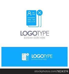 Business, Career, Cv, Job, Resume Blue Solid Logo with place for tagline