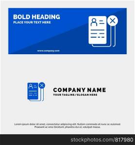 Business, Career, Cv, Job, Resume SOlid Icon Website Banner and Business Logo Template