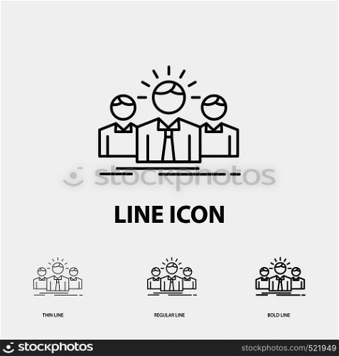 Business, career, employee, entrepreneur, leader Icon in Thin, Regular and Bold Line Style. Vector illustration. Vector EPS10 Abstract Template background