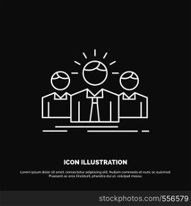 Business, career, employee, entrepreneur, leader Icon. Line vector symbol for UI and UX, website or mobile application. Vector EPS10 Abstract Template background