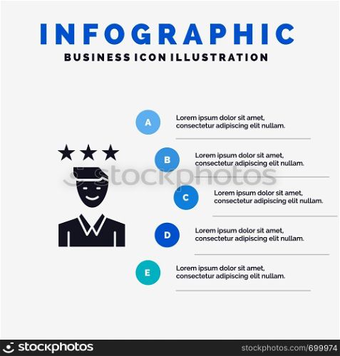 Business, Career, Growth, Job, Path Solid Icon Infographics 5 Steps Presentation Background