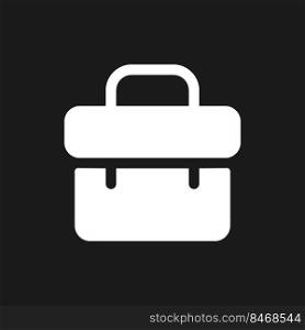Business case dark mode glyph ui icon. Employment. Travel luggage. User interface design. White silhouette symbol on black space. Solid pictogram for web, mobile. Vector isolated illustration. Business case dark mode glyph ui icon
