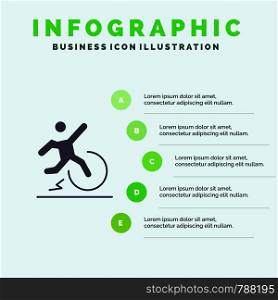 Business, Change, Comfort, Escape, Leave Solid Icon Infographics 5 Steps Presentation Background