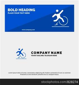 Business, Change, Comfort, Escape, Leave SOlid Icon Website Banner and Business Logo Template