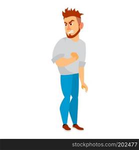 Business Character Vector. Working Man. Environment Process Creative Studio. Full Length. Designer, Manager. Poses, Face Emotions, Gestures. Flat Cartoon Illustration 