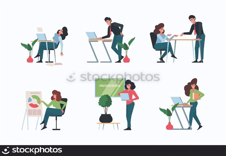 Business characters. Office managers sitting business dialogues collaboration persons conferences and brainstorming speaking activity people vector concept. Illustration of office business characte. Business characters. Office managers sitting talking business dialogues collaboration persons conferences and brainstorming speaking activity people garish vector flat concept