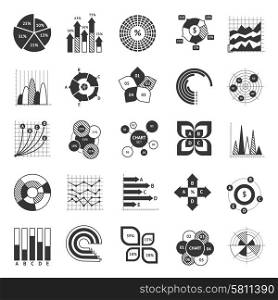 Business chart black and white set with pie scatter bar diagrams icons isolated vector illustration. Business Chart Black And White Set