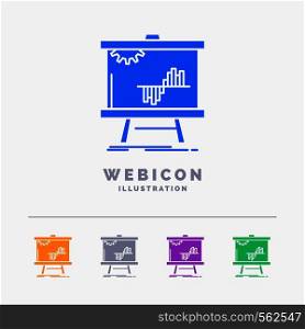 Business, chart, data, graph, stats 5 Color Glyph Web Icon Template isolated on white. Vector illustration. Vector EPS10 Abstract Template background