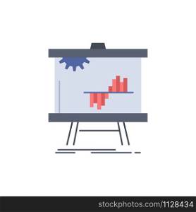 Business, chart, data, graph, stats Flat Color Icon Vector
