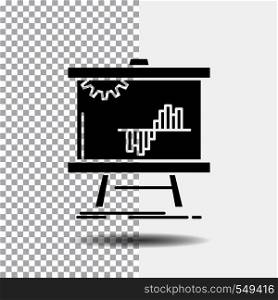 Business, chart, data, graph, stats Glyph Icon on Transparent Background. Black Icon. Vector EPS10 Abstract Template background